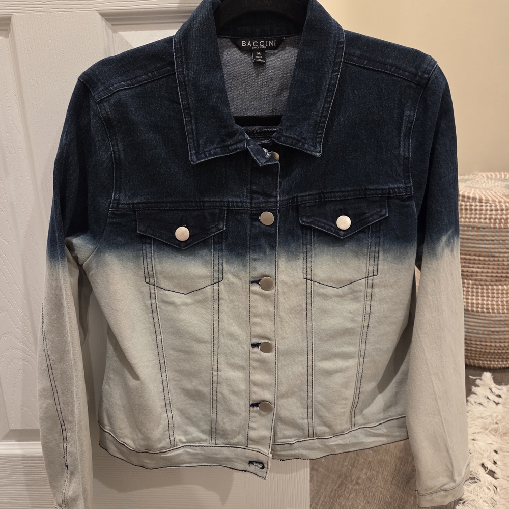 Baccini Gradient Blue and White Denim Jacket